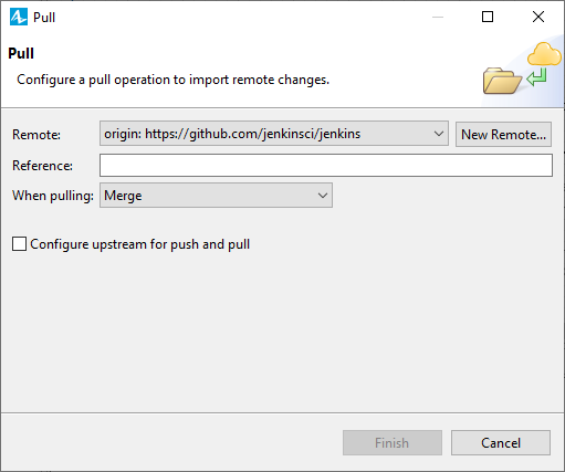 AnyLogic: The Pull dialog
