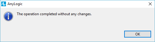 AnyLogic: Format Code No Changes message