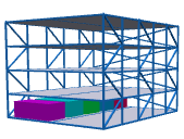 Rack with one slot filled