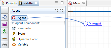 AnyLogic: Adding Agent to diagram