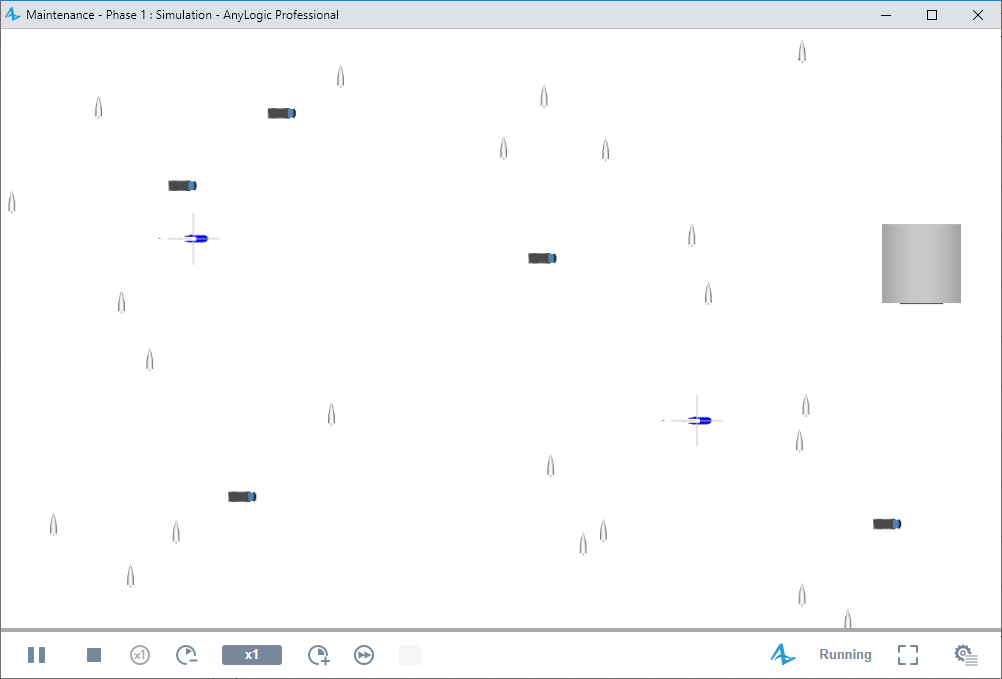 AnyLogic: Model simulation display